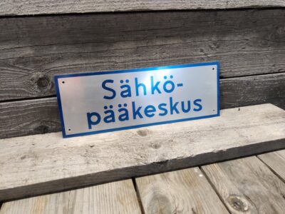 Sähköpääkeskus kyltti, alumiini